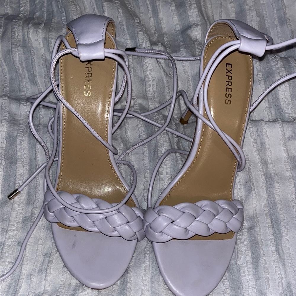 Express Women's Light Purple Braided Heels